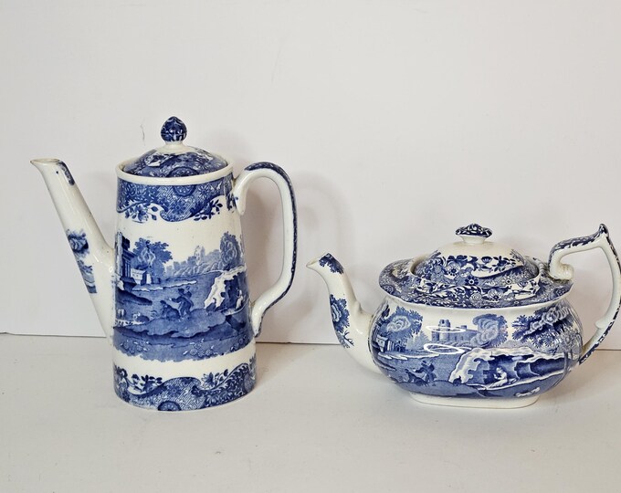 Copeland Spodes Italian Blue White Tea Pots